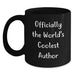 Author Gifts from Friends and Family, Unique Black Coffee Mug for Author, 'Officially The World's Coolest Author' Quote, Perfect for Mother's Day - Main