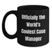 Gifts for Case Manager, Officially The World's Coolest Case Manager Funny Quote Black Coffee Mug, Unique Mother's Day Unique Gifts from Family - Main