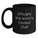 Funny Chef Gifts for Men, Unique Birthday Unique Gifts from Friends to Chef, Black Coffee Mug Officially The World's Coolest Chef - Main