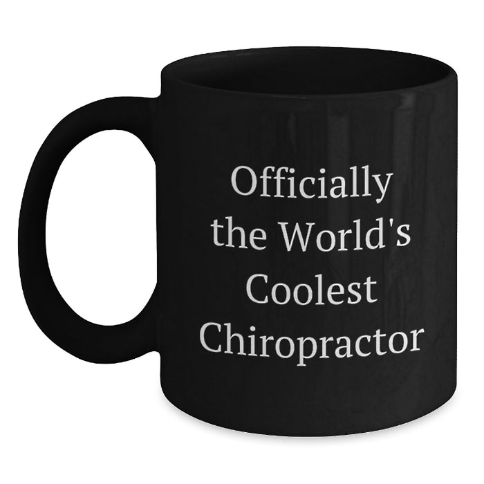 Funny Chiropractor Gifts from Friends, Black Coffee Mug for Men, Officially The World's Coolest Chiropractor Chiropractic Humor - Main