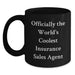 Funny Insurance Sales Agent Christmas Unique Gifts for Insurance Sales Agent Men, Black Coffee Mug, World's Coolest Quote, Gifts from Family to Insurance Sales Agent - Main