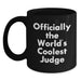 Funny Judge Gifts for Men - Officially The World's Coolest Judge, Black Coffee Mug, Christmas Unique Presents from Friends - Main