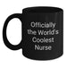 Funny Nurse Gifts for Men from Friends - Black Coffee Mug - 'Officially The World's Coolest Nurse' - Main