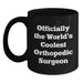 Funny Orthopedic Surgeon Gifts for Men, Black Coffee Mug, 'Officially The World's Coolest Orthopedic Surgeon' Quote, Unique Christmas Unique Gifts from Friends, Coworkers, Family - Main