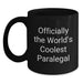 Paralegal Humor Funny Black Coffee Mug, Gifts for Paralegal, Officially The World's Coolest Paralegal, Black Coffee Mugs for Paralegal - Main