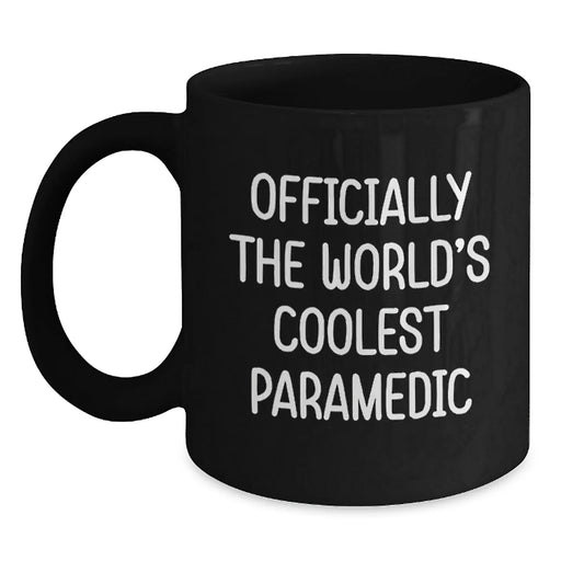 Funny Rescue Worker Gifts for Men, Women, Family and Friends - Black Coffee Mug Officially The World's Coolest Rescue Worker Quote - Main
