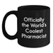 Funny Birthday Unique Gifts for Pharmacist Men, Officially The World's Coolest Pharmacist Black Coffee Mug, Gifts from Family to Friends - Main