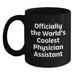 Christmas Unique Gifts for Physician Assistant Friends - Inspirational Black Coffee Mug Officially The Worlds Coolest - Main