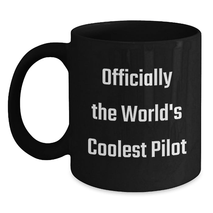Funny Pilot Gifts from Friends, Black Coffee Mug for Pilot, Graduation Unique Gifts for Men - Main