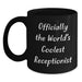 Funny Valentine's Gifts for Receptionist Men from Friends, Black Coffee Mug 'Officially The World's Coolest Receptionist' - Main