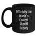 Funny Sheriff Deputy Gifts from Men, Unique Black Coffee Mug for Sheriff Deputy Dad, Officially The World's Coolest Sheriff Deputy - Main