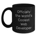Funny 'Officially The World's Coolest Web Developer' Black Coffee Mug, Gifts for Web Developer, Birthday Unique Gifts from Friends, Web Developer Enthusiast Mug - Main