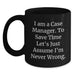 Funny Case Manager Gifts from Family - Black Coffee Mugs with 'I'm Never Wrong' Quote for Case Manager, Unique Fathers Day Unique Gifts for Men - Main