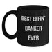 Funny Banker Gifts for Dad, Best Effin' Banker Ever Mug, Black Coffee Mug, Unique Father's Day Unique Gifts from Family, Friends or Coworkers - Main