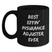 Funny Insurance Adjuster Gifts for Men, Black Coffee Mug with Best Effin' Quote, Unique Father's Day - Main