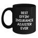 Funny Insurance Adjuster Gifts for Men on Father's Day - Best Effin' Insurance Adjuster Ever Black Coffee Mug - Main
