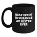 Funny Insurance Adjuster Gifts for Dad - Best Effin' Insurance Adjuster Ever Black Coffee Mug for Father's Day - Main