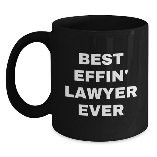Funny Lawyer Gifts from Family - Best Effin' Lawyer Ever Black Coffee Mug for Father's Day Unique Ideas - Main