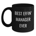 Funny Manager Gifts for Men, Unique Birthday Unique Gifts from Men to Manager, Best Effin' Manager Ever Black Coffee Mug - Main