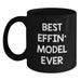 Funny Model Gifts for Him, Best Effin' Model Ever Quote, Black Coffee Mug for Christmas Morning - Main