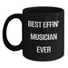 Funny Musician Gifts from Friends for Men - Best Effin' Musician Ever Black Coffee Mug, Christmas Unique Mugs for Music Lovers, 11oz or 15oz Ceramic Mug - Main