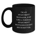 Funny Apartment Manager Gifts: Black Coffee Mugs for Birthday - 'I'm An Apartment Manager... Much Hotter!' Gifts from Friends, Coworkers, or Family for Men or Women - Main