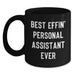 Funny Personal Assistant Gifts for Men - Best Effin' Personal Assistant Ever Black Coffee Mug, Perfect for Dad, Father's Day Unique - Main