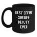 Funny Sheriff Deputy Mug, Best Effin' Sheriff Deputy Ever Quote, Christmas Unique Gifts for Men, Sheriff Deputy Black Coffee Mug from Friends - Main