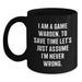 Funny Game Warden Gifts from Men for Game Wardens Black Coffee Mug - To Save Time Assume I'm Never Wrong - Unique Father's Day Unique Gifts - Main