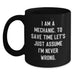 Funny Mechanic Gifts from Men to Mechanic Dad on Father's Day Unique Black Coffee Mug - Main