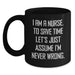 Funny Nurse Gifts from Women - Black Coffee Mug for Nurse Friends Coworkers - Birthday Unique Gifts - Main