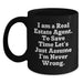 Funny Real Estate Agent Gifts for Him - Black Coffee Mug - Gifts from Friends - Birthday Unique Gifts - Main