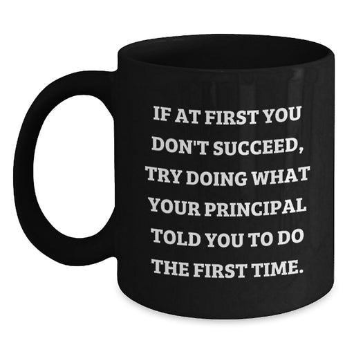 Funny Principal Gifts for Men Graduation Unique Black Coffee Mugs Gifts from Friends - Main