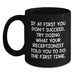 Funny Receptionist Gifts from Friends, Unique Black Coffee Mug for Graduation, Funny Quote 'Try Doing What Your Receptionist Told You To Do The First Time' Gifts for Receptionist - Main