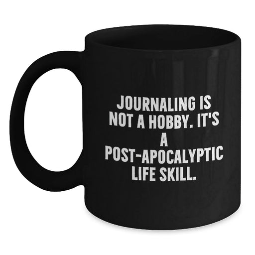 Funny Journaling Gifts from Friends for Journaling Lovers Black Coffee Mug - Birthday Unique Presents - Main