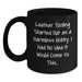 Funny Leather Tooling Gifts for Men from Friends and Family, 'Leather Tooling Started Out As A Harmless Hobby. I Had No Idea It Would Come To This...' Graduation Unique Mugs for Coworkers - Main