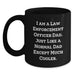 Funny Law Enforcement Officer Gifts for Men, Dad Humor Black Coffee Mug, Graduation Unique Gifts from Family, Customized for Law Enforcement Officer Dads - Main