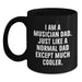 Funny Musician Gifts for Men - I Am A Musician Dad Black Coffee Mug, Perfect for Musician Dads Graduation Unique Gifts from Family, Great for Music Lover - Main