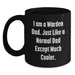 Funny Warden Dad Christmas Unique Gifts - Black Coffee Mug for Him, Unique Gift Ideas for Men from Family, Friends, Coworkers - Main