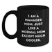 Funny Manager Gifts from Mom, Manager Mom Black Coffee Mug, Inspirational Graduation Unique Gifts for Manager - Main