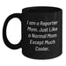 Funny Reporter Mom Graduation Gift, Black Coffee Mug for Reporter Women, Gifts from Friends to Reporter - Main