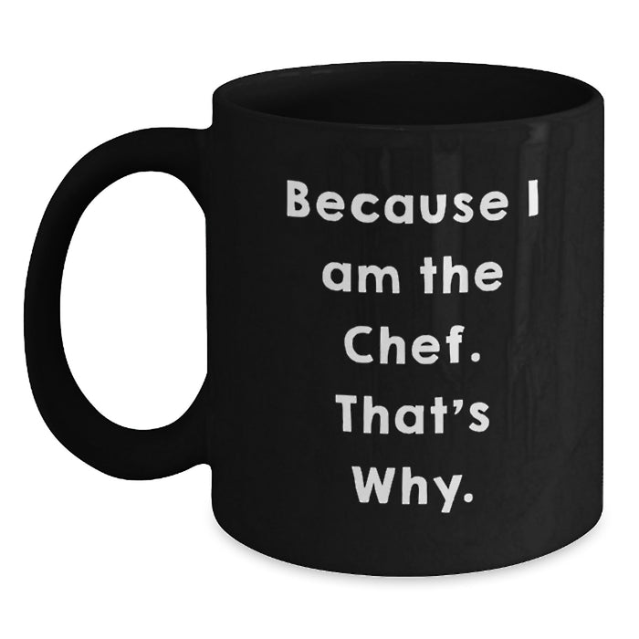 Funny Chef Gifts from Friends, Inspirational Black Coffee Mug for Chef Men, Unique Graduation Unique Gifts for Chef Friends - Main