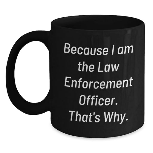 Funny Law Enforcement Officer Black Coffee Mug Gifts from Men for Law Enforcement Officer Valentine's Unique Gifts - Main
