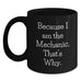 Funny Mechanic Gifts for Men Mechanic from Friends on Valentine's Unique Black Coffee Mugs Because I Am The Mechanic That's Why - Main
