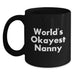 Funny World's Okayest Nanny Graduation Unique Gifts from Family to Nanny Black Coffee Mugs, Nanny Gifts for Men Women Friends Coworkers Family - Main