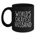 Funny Husband Gifts for Men from Wife, Graduation Unique Gifts, Black Coffee Mug - 'World's Okayest Husband' Quote - Main