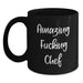 Funny Chef Gifts from Friends for Graduation - Amazing F--king Chef Black Coffee Mug, 11oz or 15oz, Microwave and Dishwasher Safe - Main