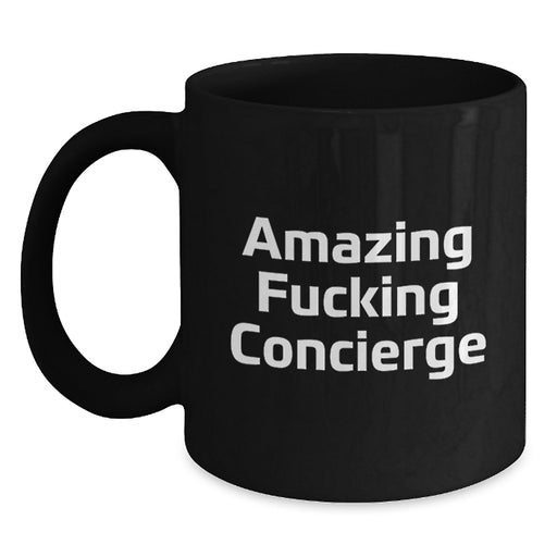 Funny Gifts from Men to Concierge - Graduation Unique Gifts for Friends - Amazing Concierge Black Coffee Mug - Main