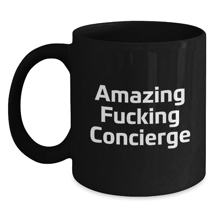 Funny Gifts from Men to Concierge - Graduation Unique Gifts for Friends - Amazing Concierge Black Coffee Mug - Main