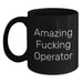 Funny Operator Gifts, Unique Black Coffee Mug, 'Amazing F--king Operator' Quote, Graduation Unique Gifts from Family - Main